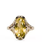 Peridoto amarillo Oro amarillo de 14 quilates Anillo Vintage vrc082y